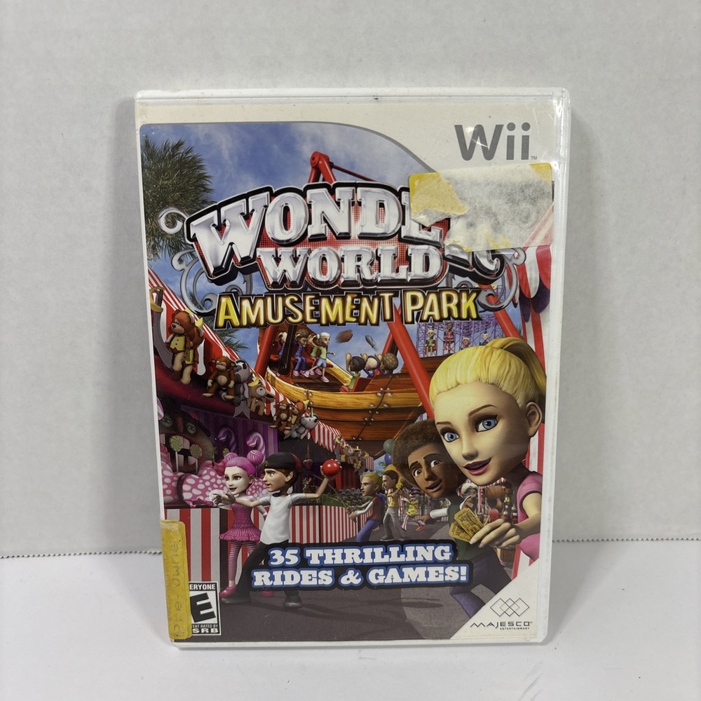 Wonder World Amusement Park Nintendo Wii Game Complete CIB Majesco Entertainment